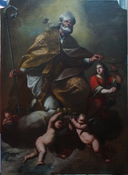 Restauro conservativo del dipinto olio su tela “San  Nicola” autore Paolo De Matteis fine1600 Lucera