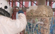 pulitura dei graffiti con sabbiatrice IBIX