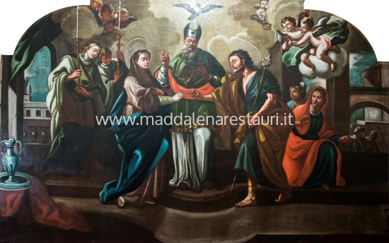 Restauro conservativo dipinto olio su tela raffigurante “Lo Sposalizio della Vergine” venerato nella Chiesa di San Domenico in Lucera FG