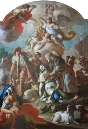 Restauro conservativo del dipinto su tela raff. i Santi Guglielmo e Pellegrino venerato nella Cattedrale di Foggia